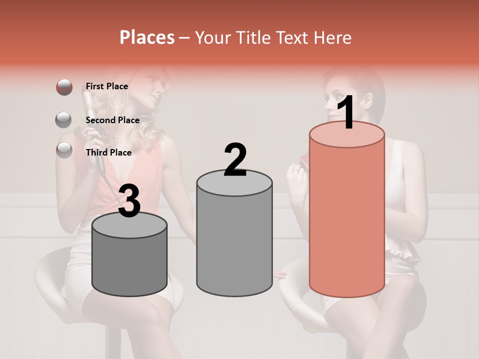 Two Distinguished Girlfriends During Preparing To The Party PowerPoint Template
