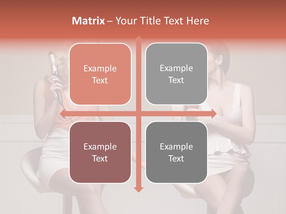 Two Distinguished Girlfriends During Preparing To The Party PowerPoint Template