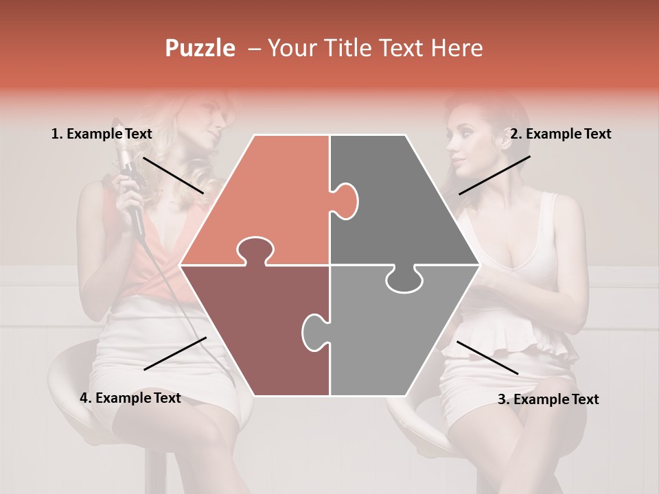Two Distinguished Girlfriends During Preparing To The Party PowerPoint Template