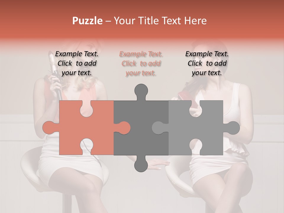 Two Distinguished Girlfriends During Preparing To The Party PowerPoint Template