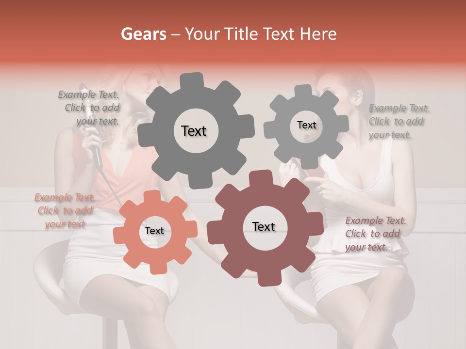 Two Distinguished Girlfriends During Preparing To The Party PowerPoint Template