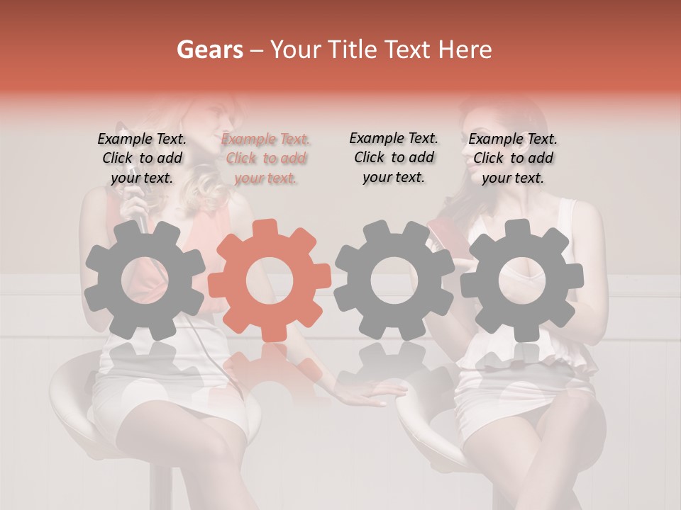 Two Distinguished Girlfriends During Preparing To The Party PowerPoint Template