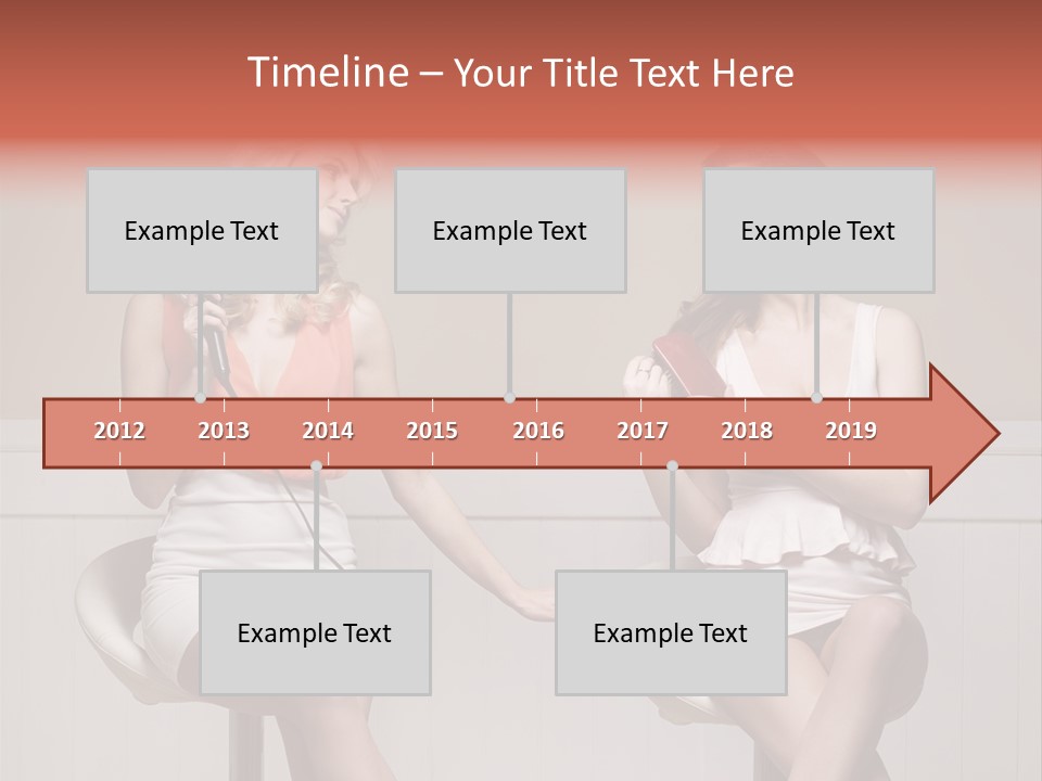 Two Distinguished Girlfriends During Preparing To The Party PowerPoint Template