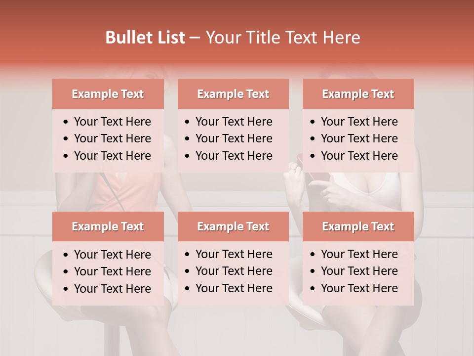 Two Distinguished Girlfriends During Preparing To The Party PowerPoint Template