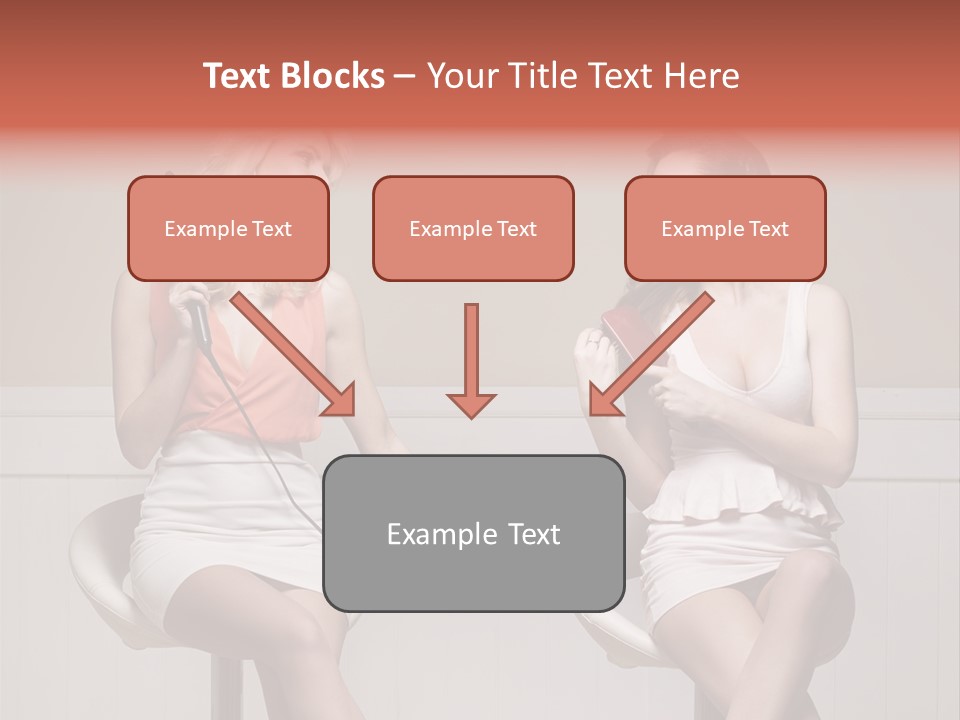 Two Distinguished Girlfriends During Preparing To The Party PowerPoint Template