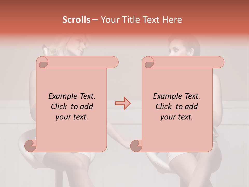 Two Distinguished Girlfriends During Preparing To The Party PowerPoint Template