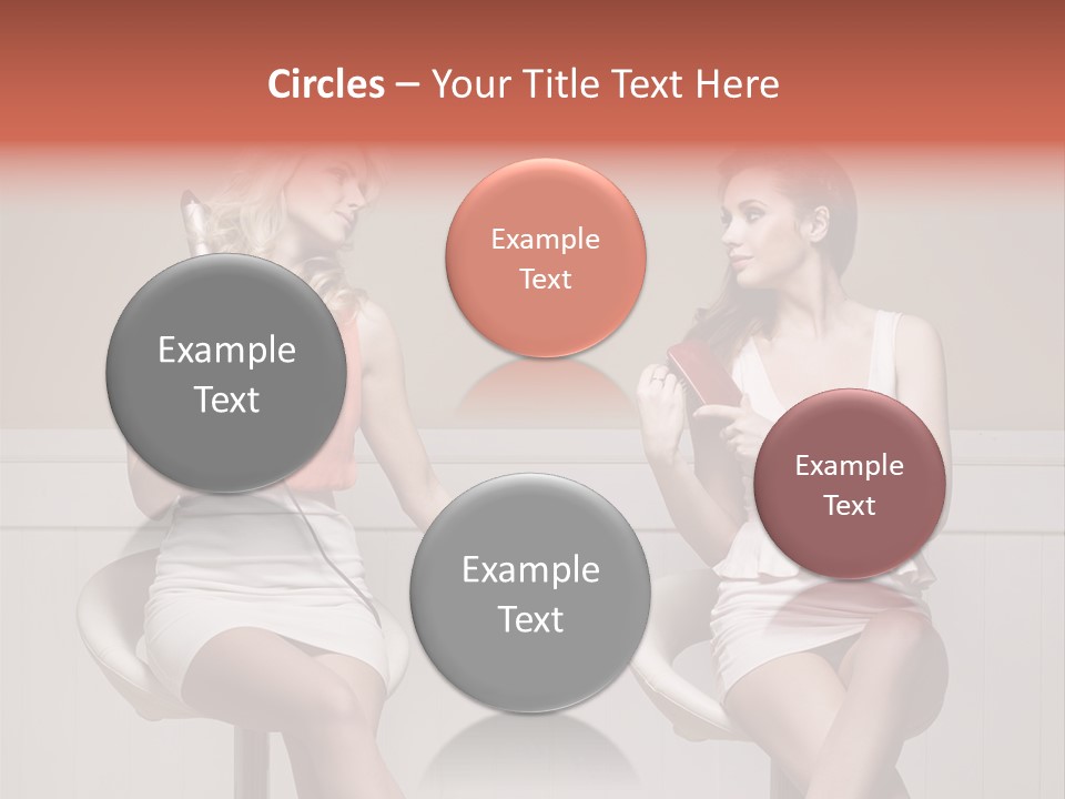 Two Distinguished Girlfriends During Preparing To The Party PowerPoint Template