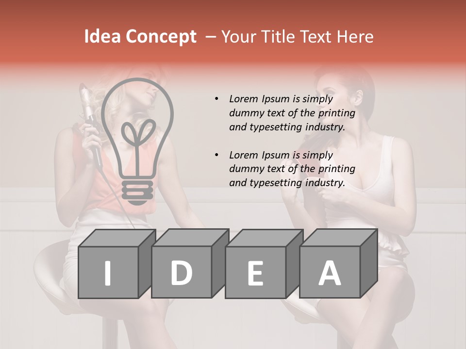 Two Distinguished Girlfriends During Preparing To The Party PowerPoint Template