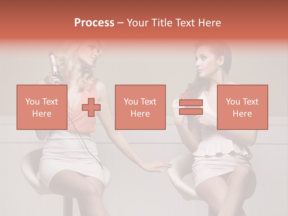 Two Distinguished Girlfriends During Preparing To The Party PowerPoint Template