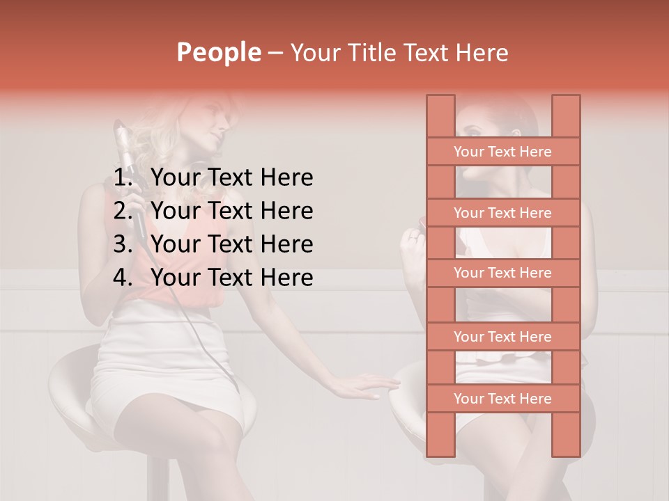 Two Distinguished Girlfriends During Preparing To The Party PowerPoint Template