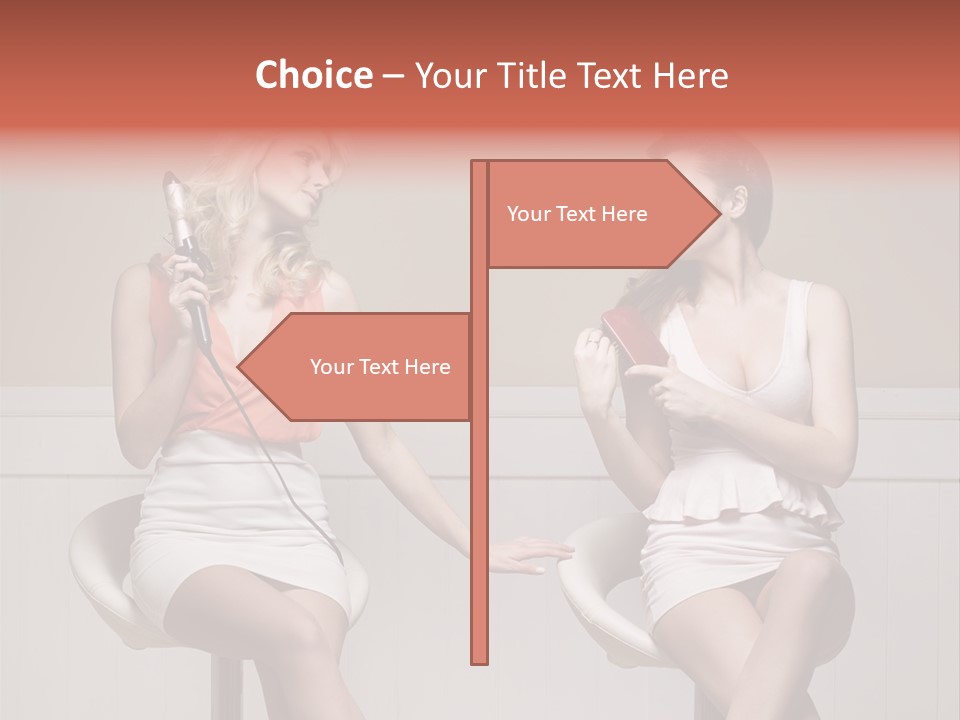 Two Distinguished Girlfriends During Preparing To The Party PowerPoint Template