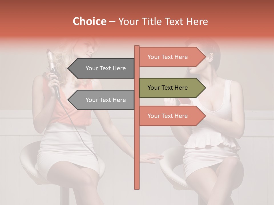 Two Distinguished Girlfriends During Preparing To The Party PowerPoint Template