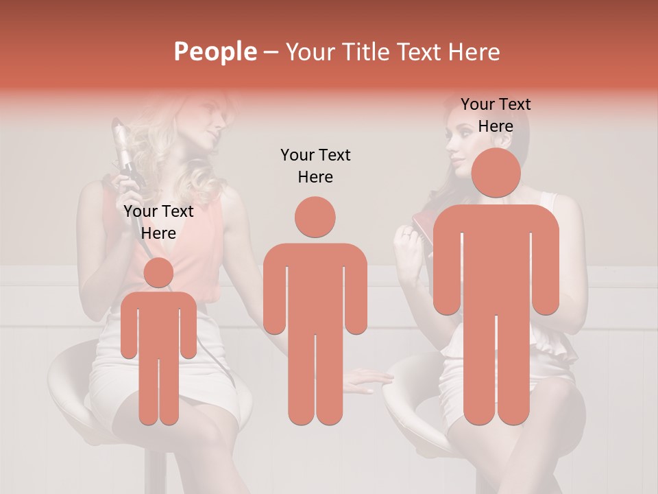 Two Distinguished Girlfriends During Preparing To The Party PowerPoint Template