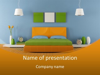 Colorful Contemporary Bedroom PowerPoint Template