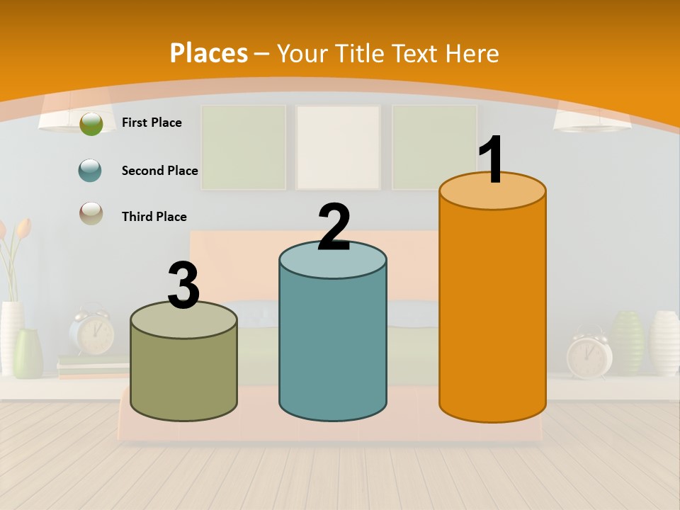 Colorful Contemporary Bedroom PowerPoint Template