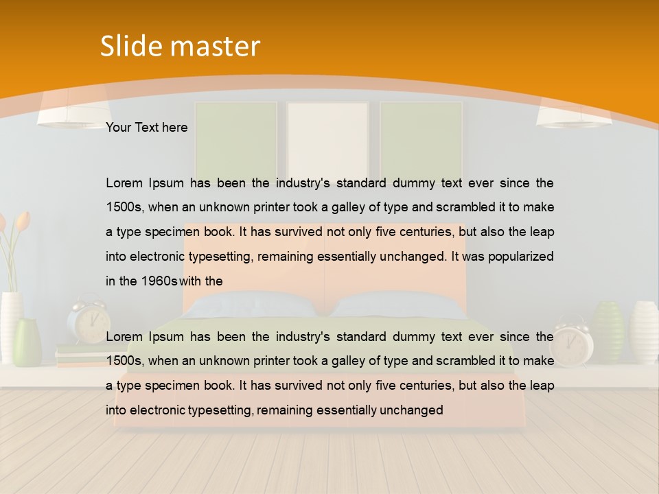 Colorful Contemporary Bedroom PowerPoint Template