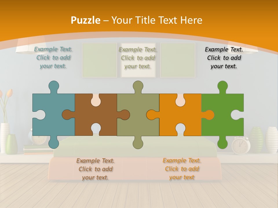 Colorful Contemporary Bedroom PowerPoint Template