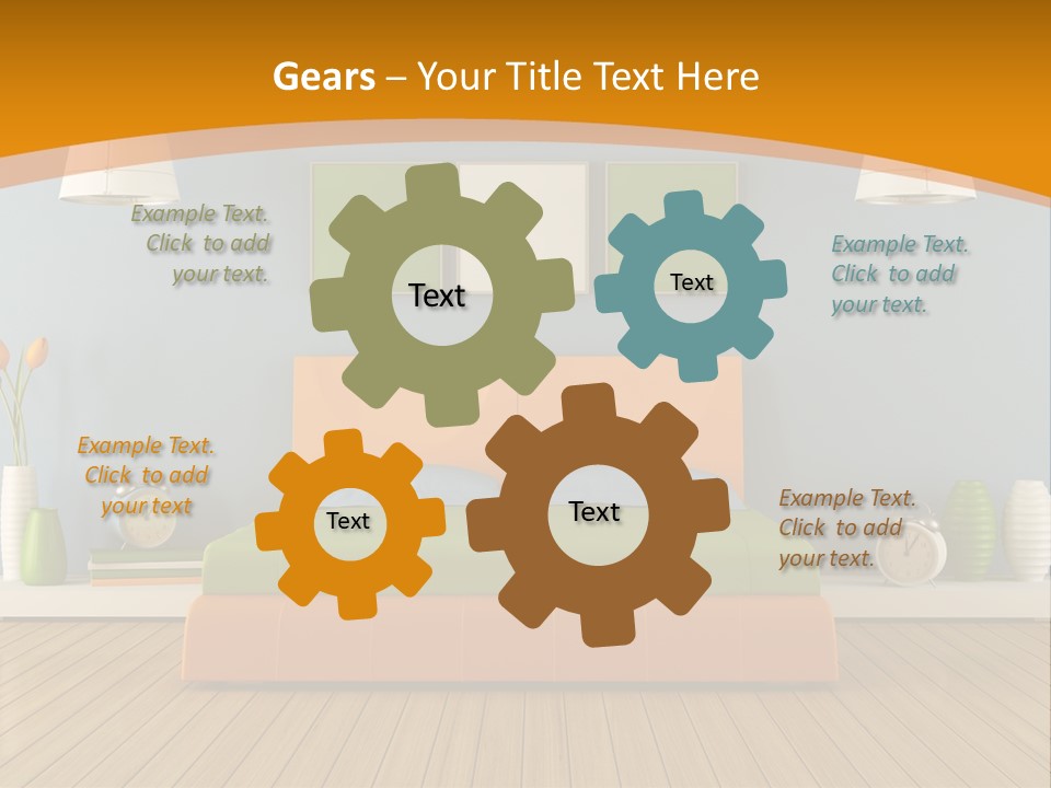 Colorful Contemporary Bedroom PowerPoint Template