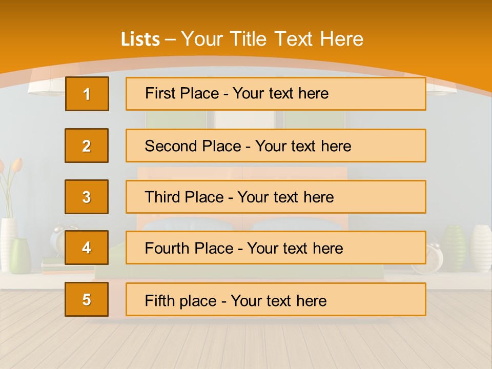 Colorful Contemporary Bedroom PowerPoint Template