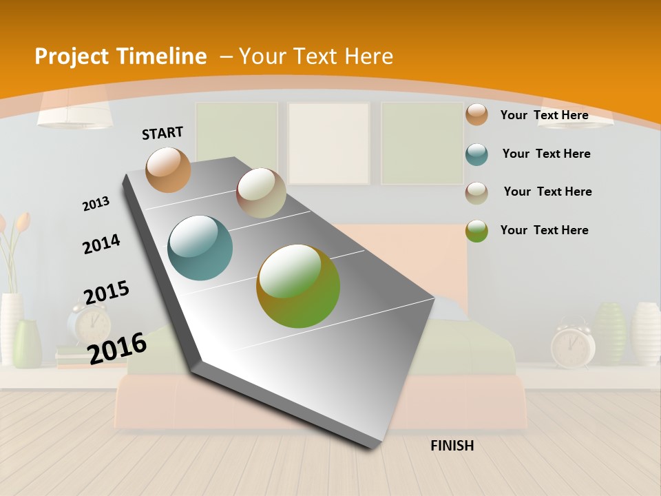 Colorful Contemporary Bedroom PowerPoint Template