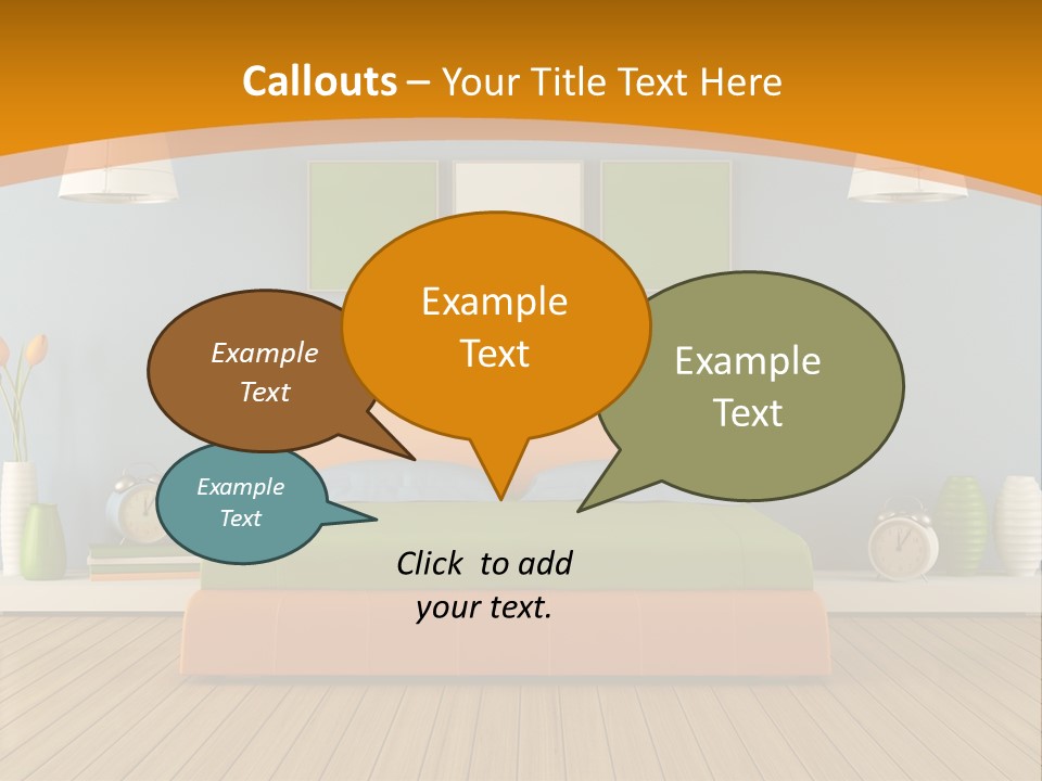 Colorful Contemporary Bedroom PowerPoint Template
