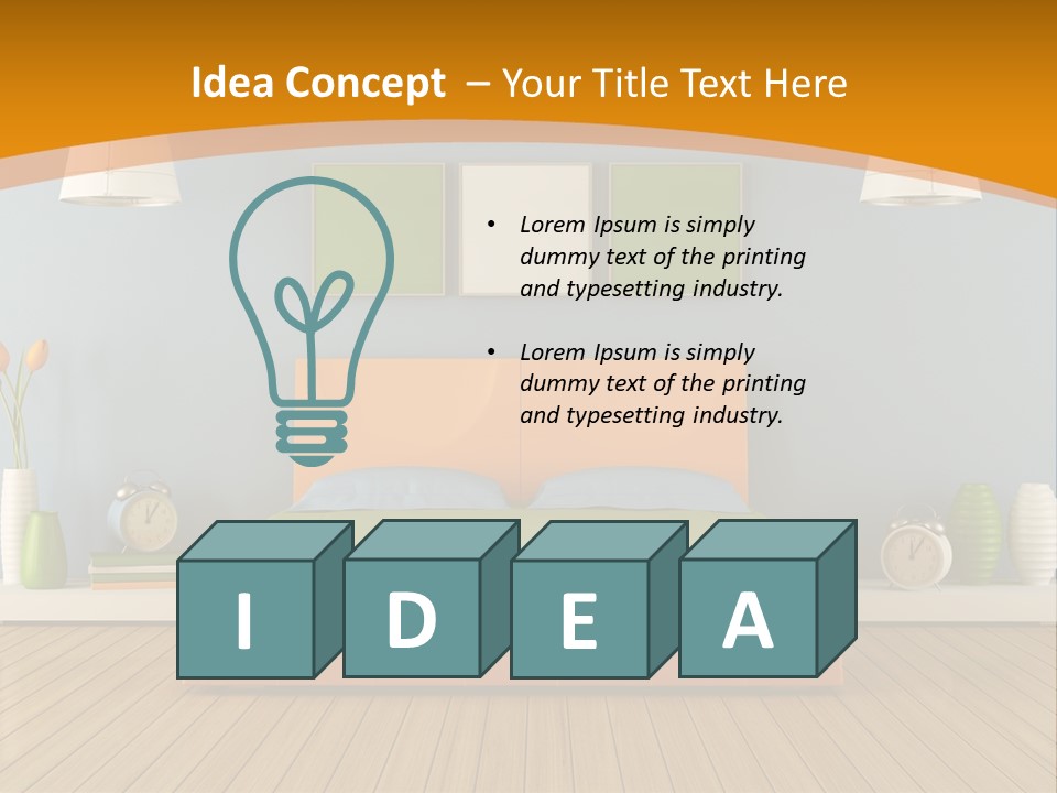 Colorful Contemporary Bedroom PowerPoint Template