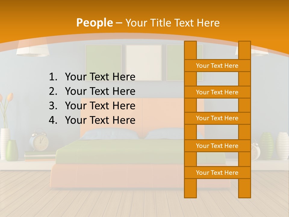 Colorful Contemporary Bedroom PowerPoint Template