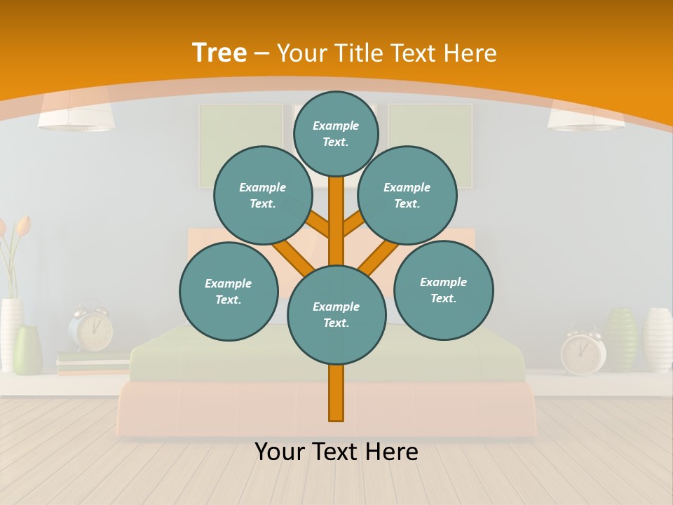 Colorful Contemporary Bedroom PowerPoint Template