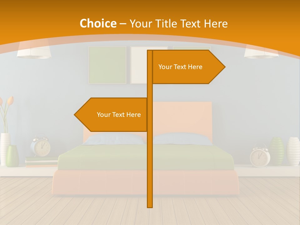 Colorful Contemporary Bedroom PowerPoint Template