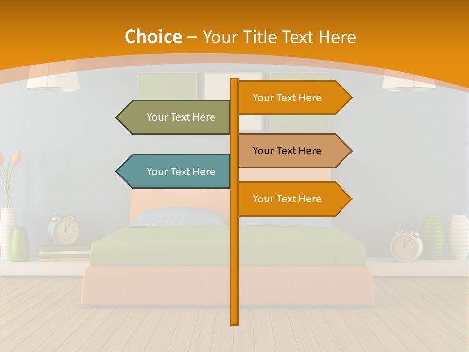 Colorful Contemporary Bedroom PowerPoint Template