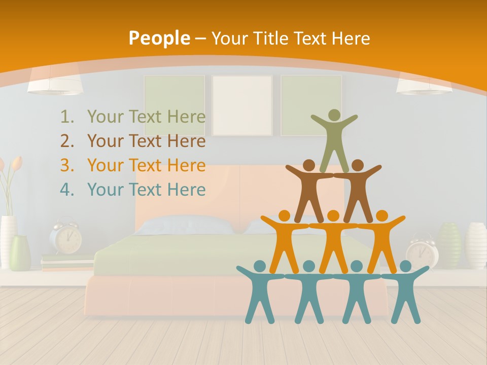 Colorful Contemporary Bedroom PowerPoint Template