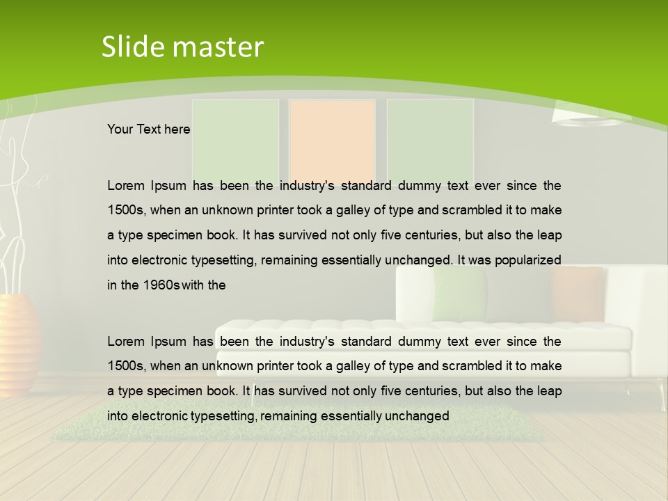 Colorful Modern Living Room PowerPoint Template