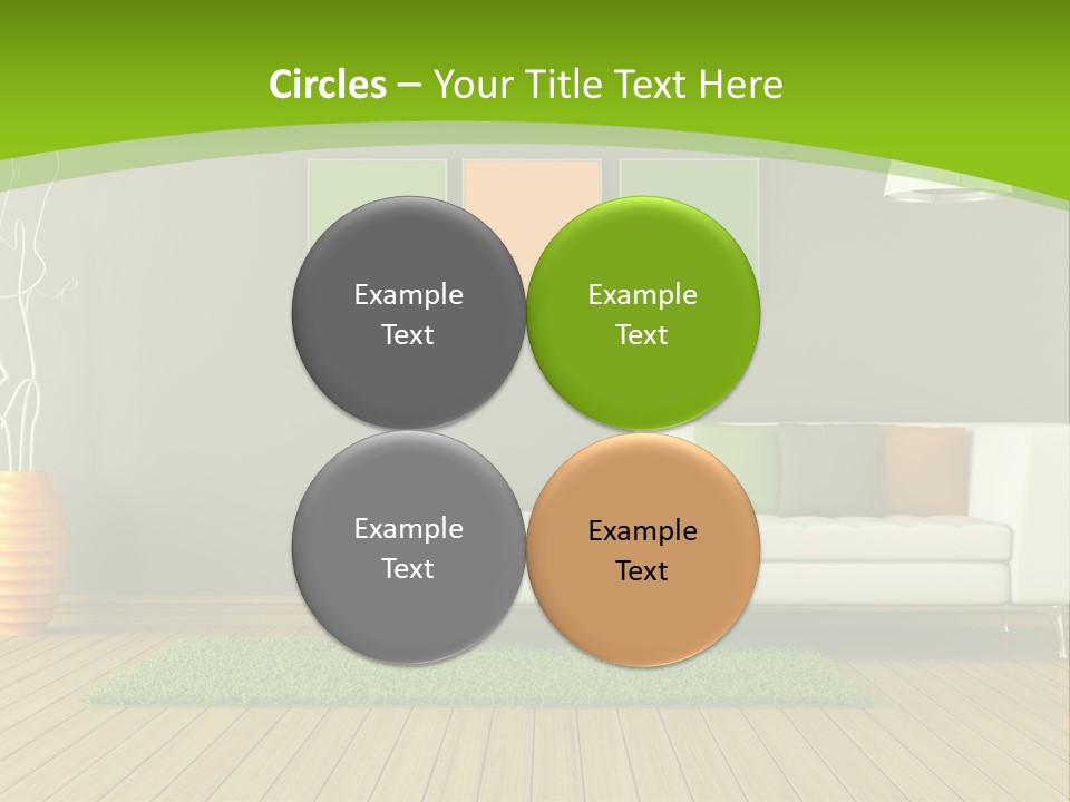 Colorful Modern Living Room PowerPoint Template