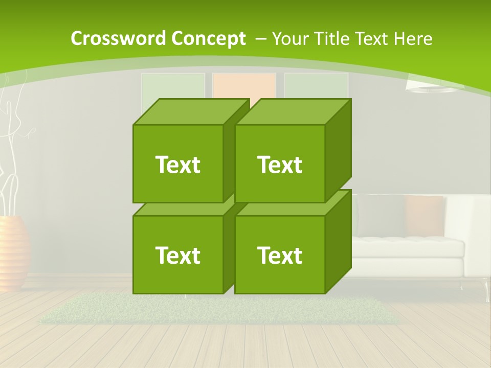 Colorful Modern Living Room PowerPoint Template