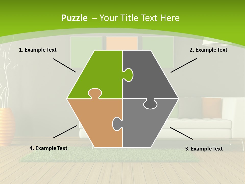 Colorful Modern Living Room PowerPoint Template