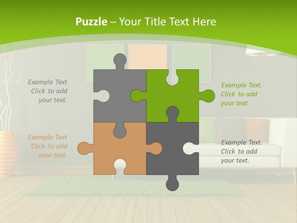 Colorful Modern Living Room PowerPoint Template