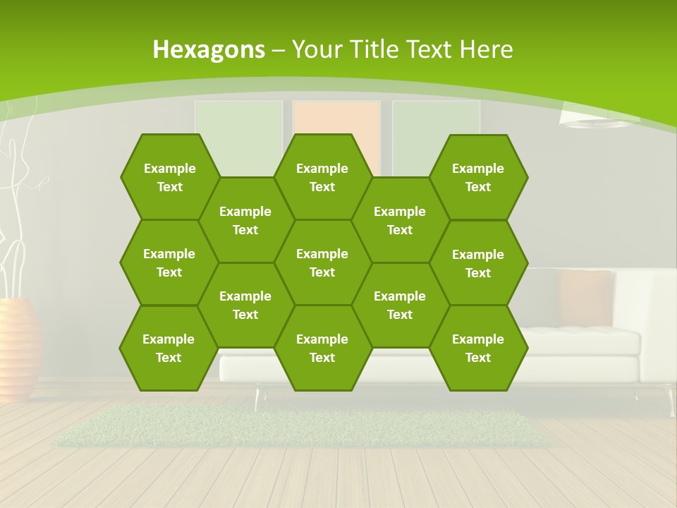 Colorful Modern Living Room PowerPoint Template