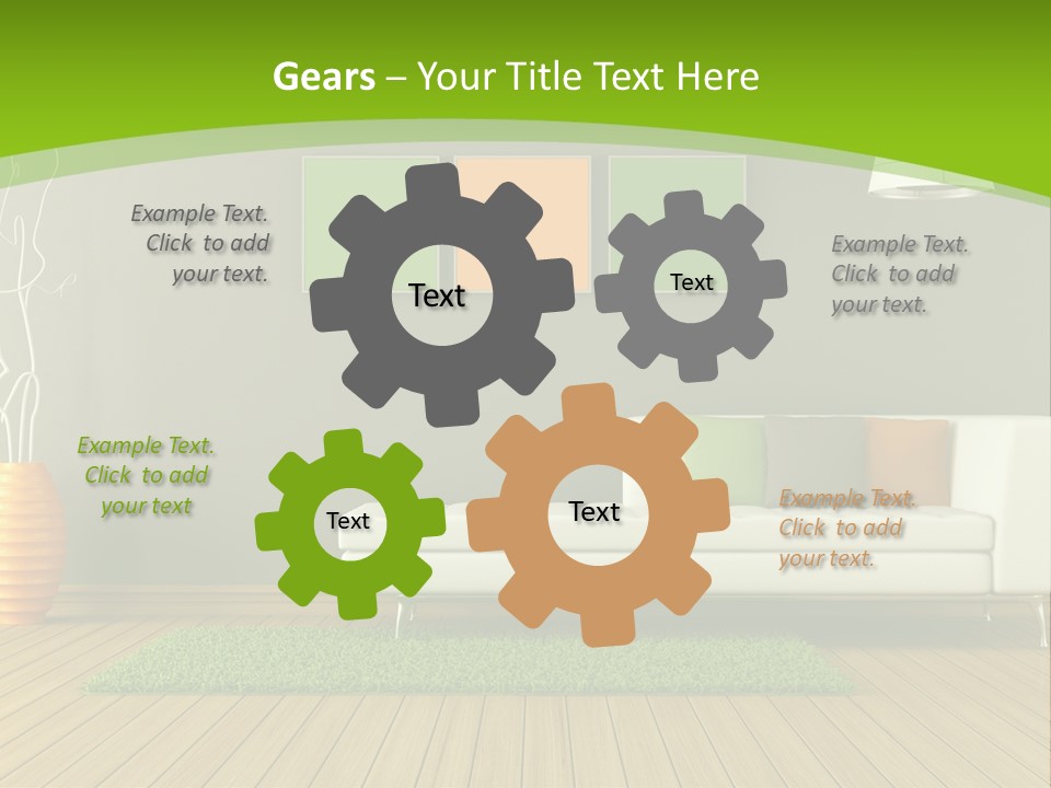 Colorful Modern Living Room PowerPoint Template