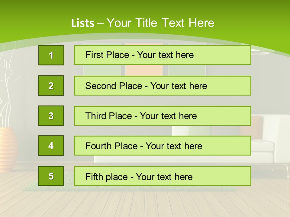 Colorful Modern Living Room PowerPoint Template
