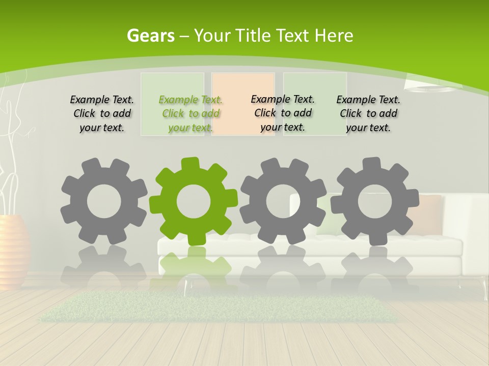 Colorful Modern Living Room PowerPoint Template