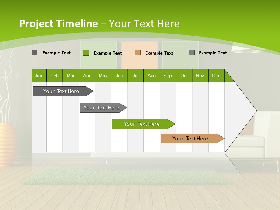 Colorful Modern Living Room PowerPoint Template