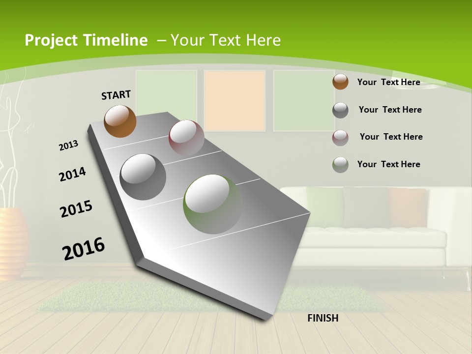 Colorful Modern Living Room PowerPoint Template