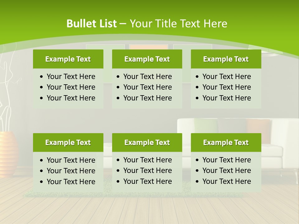 Colorful Modern Living Room PowerPoint Template