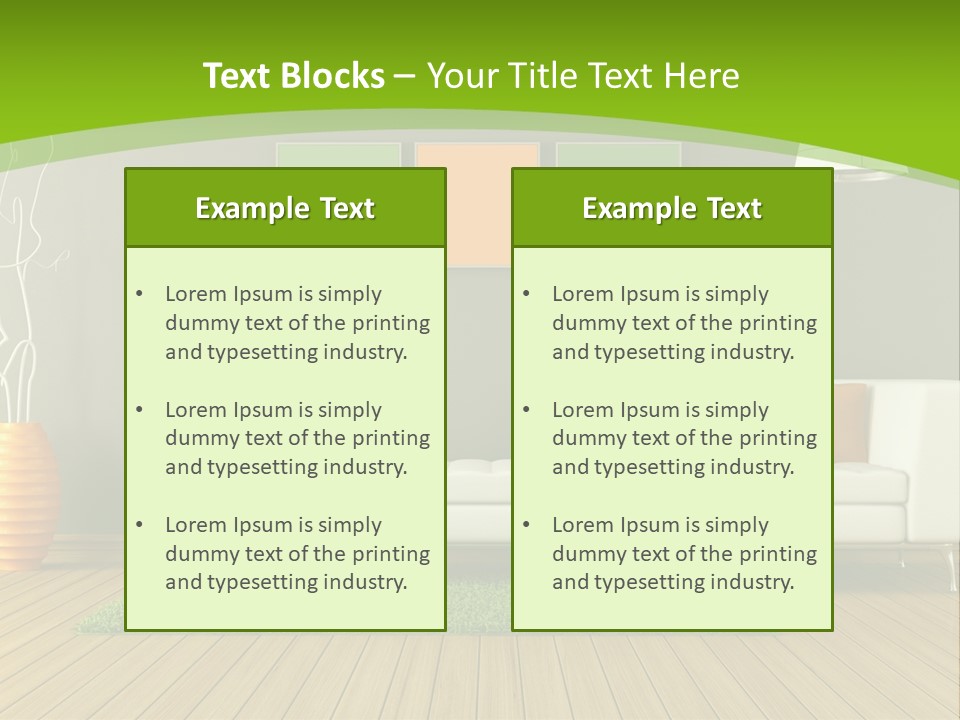 Colorful Modern Living Room PowerPoint Template