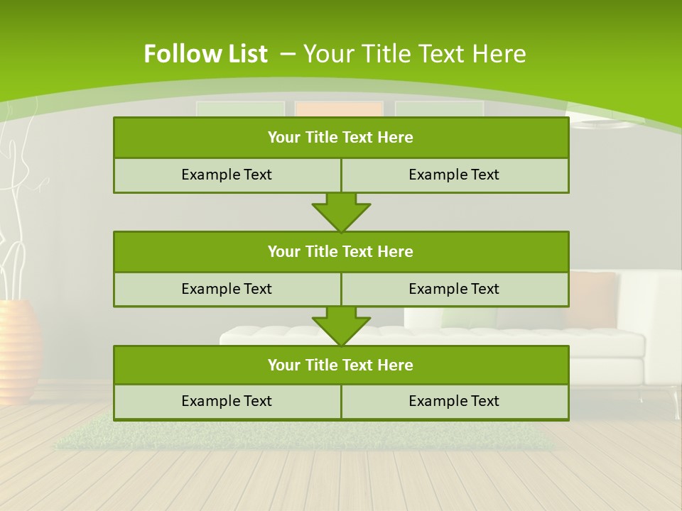 Colorful Modern Living Room PowerPoint Template