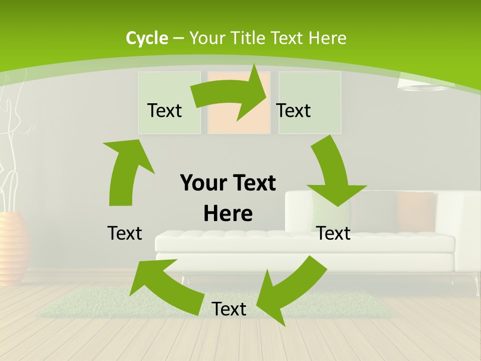 Colorful Modern Living Room PowerPoint Template