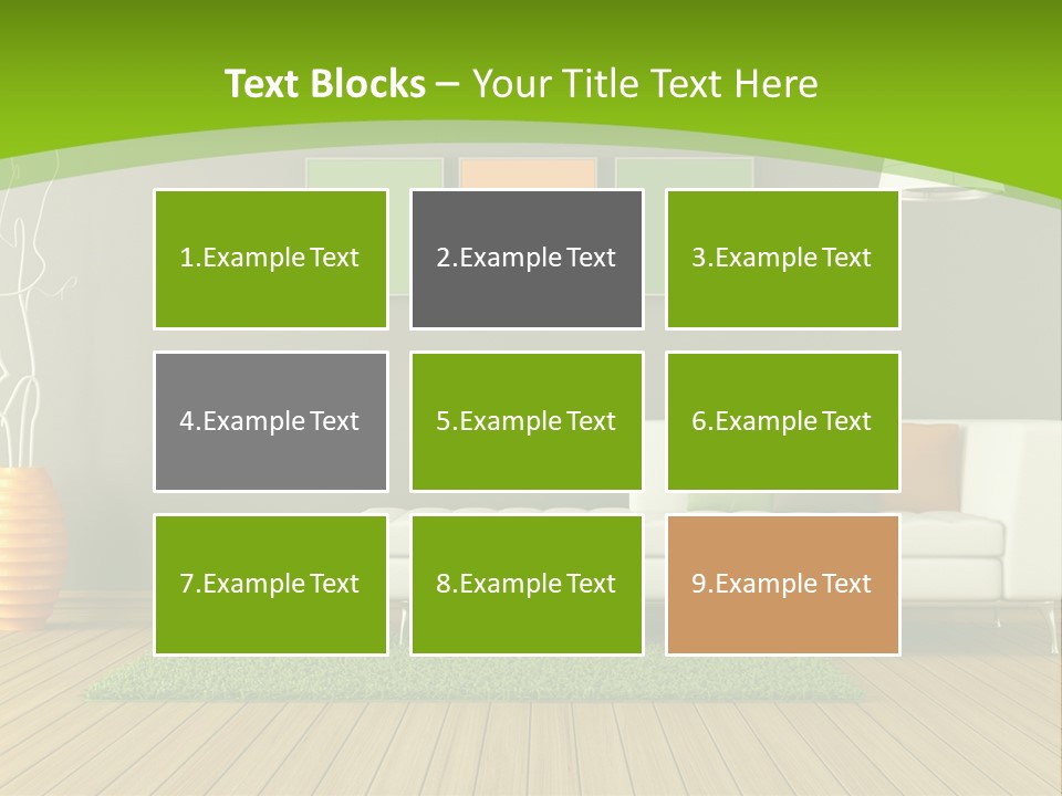 Colorful Modern Living Room PowerPoint Template