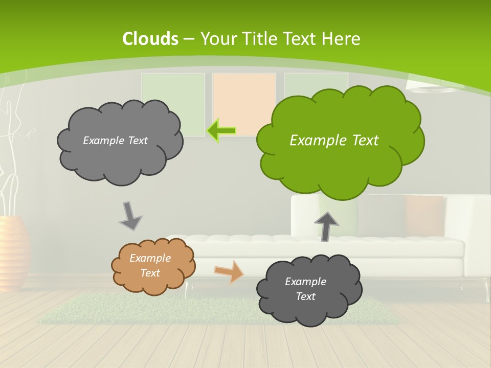 Colorful Modern Living Room PowerPoint Template