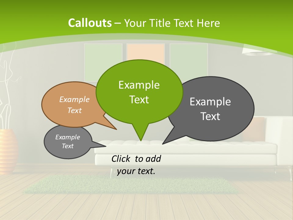 Colorful Modern Living Room PowerPoint Template