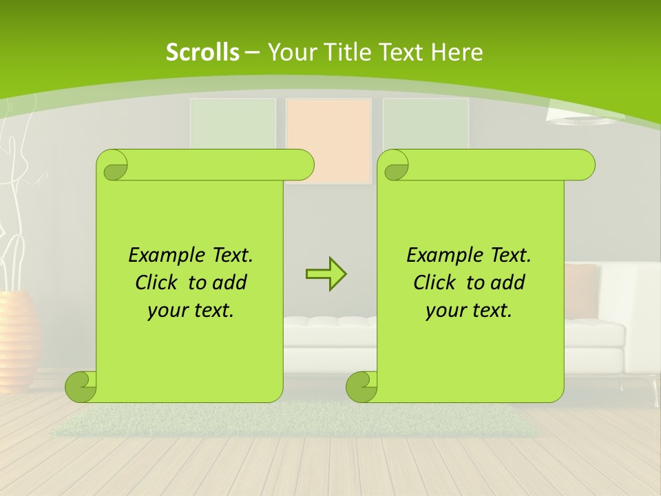 Colorful Modern Living Room PowerPoint Template